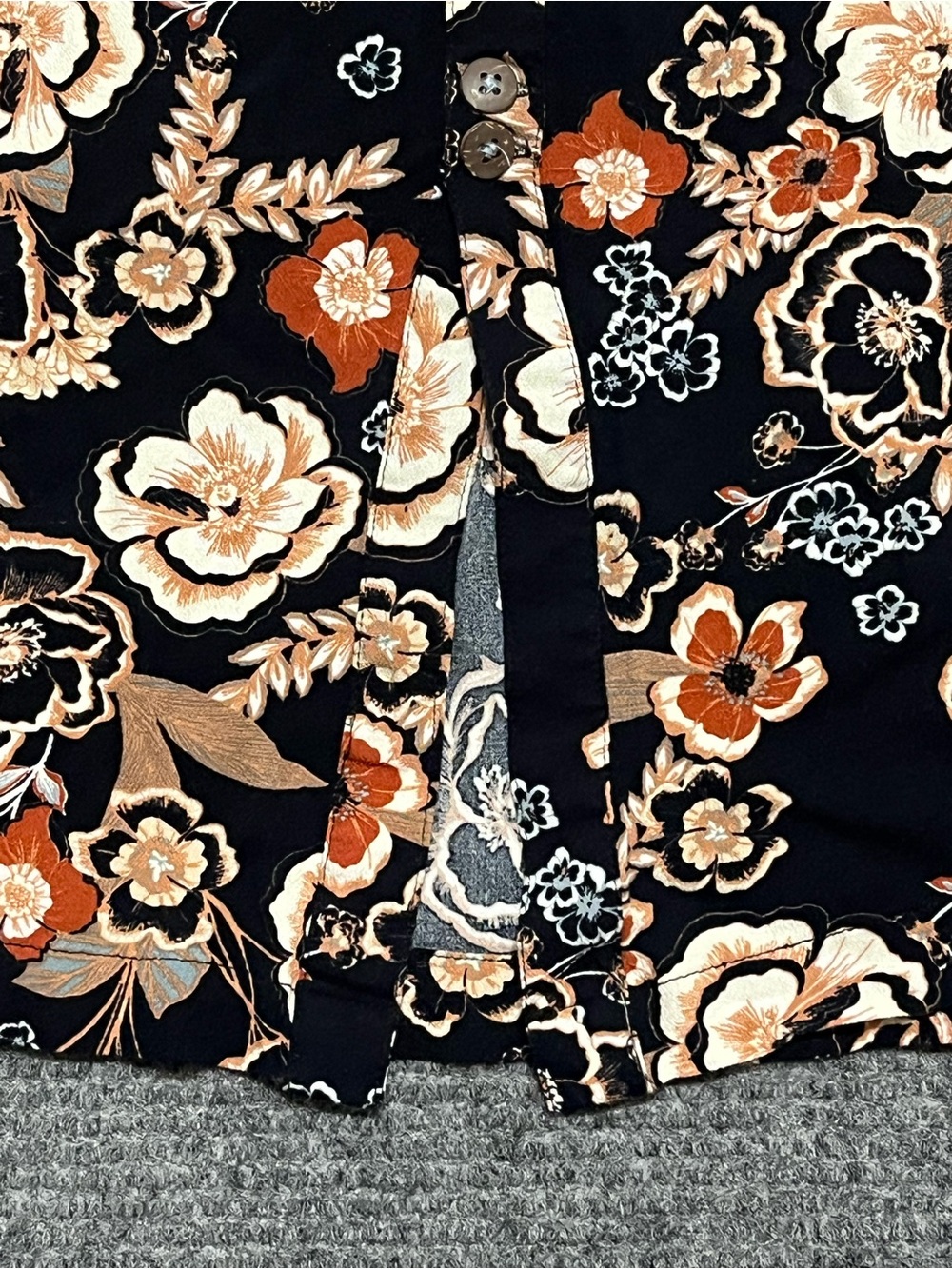 Cute Shyanne Large Floral Western Button Skirt Slip On Casual Comfortable Midi - Picture 2 of 7